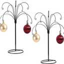 HOHIYA Ornament Display Stand Tree 2 Pcs 13.5 Inch Black Hanging Holder Heavy Duty Wire Hanger for Christmas Ball Easter Egg Home and Holiday Decorations Taiwan Made Max Load 1.5 lbs