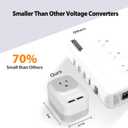 Voltage Converter US to Europe with 2 USB A & 2 USB C Ports Fast Charging, 220V to 110V Power Converter for European Travel International Universal Travel Adapter for Italy Spain Germany France