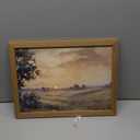 Wood Framed Vintage Wall Art, Fall Nature Sunset Landscape Canvas Wall Decor, Retro Country Farmhouse Prints Artwork Pictures Paintings for Living Room Bedroom Home Decor 12x16 Inch