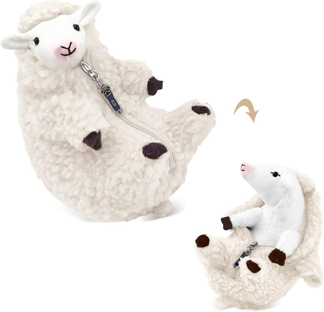 AGRIMONY Cute Shaved Sheep Stuffed Animals,Small Plushies Kawaii Lamb Plush Toys, Easter Valentines Mothers Day Birthday Christmas Funny Gifts Sheep Decor for Kids Girls Boys Teens Women