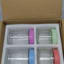 SHOWIN Overnight Oats Containers with Lids, Glass Jars with Lids 4 pcs, Candy, Wide Mouth Mason jars for Salad, Yogurt, Snacks, Meal Prep (10&16oz-4pc)