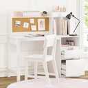 Spirich Kids Desk and Chair Sets, Kids Study Desk Set with Hutch and Storage, Children Wooden Study Table for 5-12 Years Old, Student Writing Table Computer Workstation