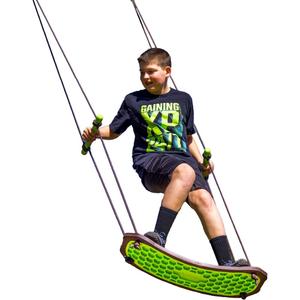 Swurfer Kick Stand Up Surfing Tree Swing Outdoor Swings for Kids Up to 200 Lbs - Hang from Up to 10 Feet High - Includes 24" SwingBoard, UV Resistant Rope, & Handles (Swurfer 2.0 Green)