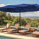 DWVO 13ft Patio Umbrella Outdoor Double-Sided Extra Large Market Table Umbrella for Patio, Pool, Patio Shade, Navy blue, Base Not Included