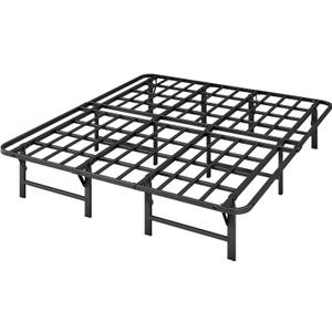 ZIYOO Heavy Duty King Size Folding Bed Frame, 12 Inch High with Sturdy Steel Slats, Metal Platform, No Box Spring Needed, Easy Assembly, Noise-Free, Black