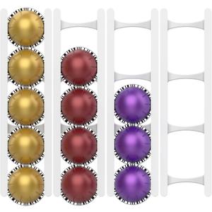 Coffee Pod Holder Compatible with Nespresso VertuoLine Capsules  20-Pod Space-Saving Organizer for Wall, Cabinet, or Under-Counter Mount, White