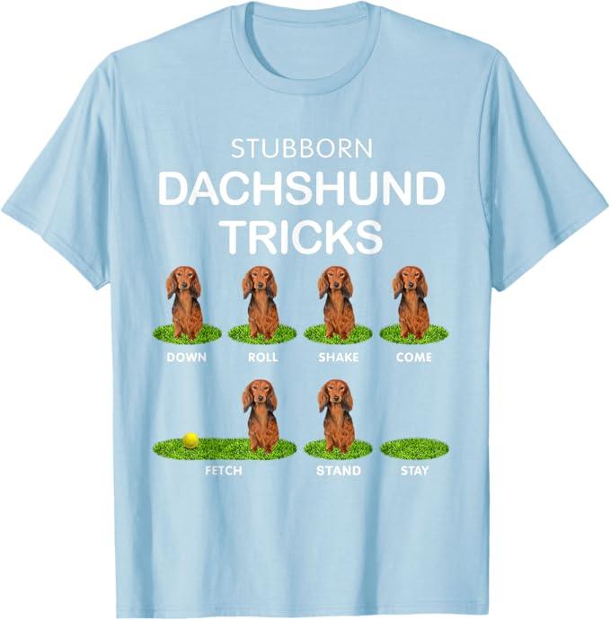 Thick Headed Dog - Funny Long Hair Dachshund for Christmas T-Shirt for Men Women Kids