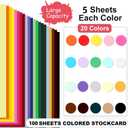 100 Sheets Colored Cardstock 8.5 "x 11", 65LB 180GSM Craft Bulk Construction Paper, 20 Assorted Colors Card Stock Paper for School & Office, Card Making Printer Scrapbook Decorations DIY Crafts