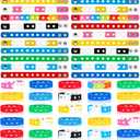 Aoriher 60 Pcs Silicone Charm Bracelets for Kids Operation Christmas Gifts for Child Bulk 7 Inch Rubber Wristband Adjustable Bracelet with Holes for Boy Girl (10 Colors)