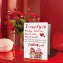 3 x Cute Gnome Valentines Day Card for Husband, Wife, Boyfriend, or Girlfriend  Valentines Day Gifts for Him or Her (WY-504)