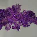 Handmade Shining Rhinestones lace Applique Patches Sewing Beads Sequins Stone Trim Accessories for Wedding Dress one Pair/Bag (Purple)