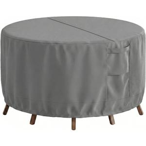 Vailge Round Patio Furniture Covers, 100% Waterproof Outdoor Table Chair Set Covers, Anti-Fading Cover for Outdoor Furniture Set, UV Resistant (Grey, 62"DIAx28"H)