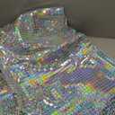 MoKoHouse Laser Silver Sequin Table Runner: 4 Packs 13 x 72 Inches - Mirror Glitter Disco Party Table Runners for Retro 70s 80s Theme Disco Dance Birthday Bachelorette Party Decorations