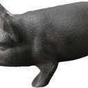 Cast Iron Pig Statue, Rustic Decorative Figurine for Home, Office or Garden Dcor, Strong Paperweight Gift, 5.5 x 2.75 x 2.25, Black