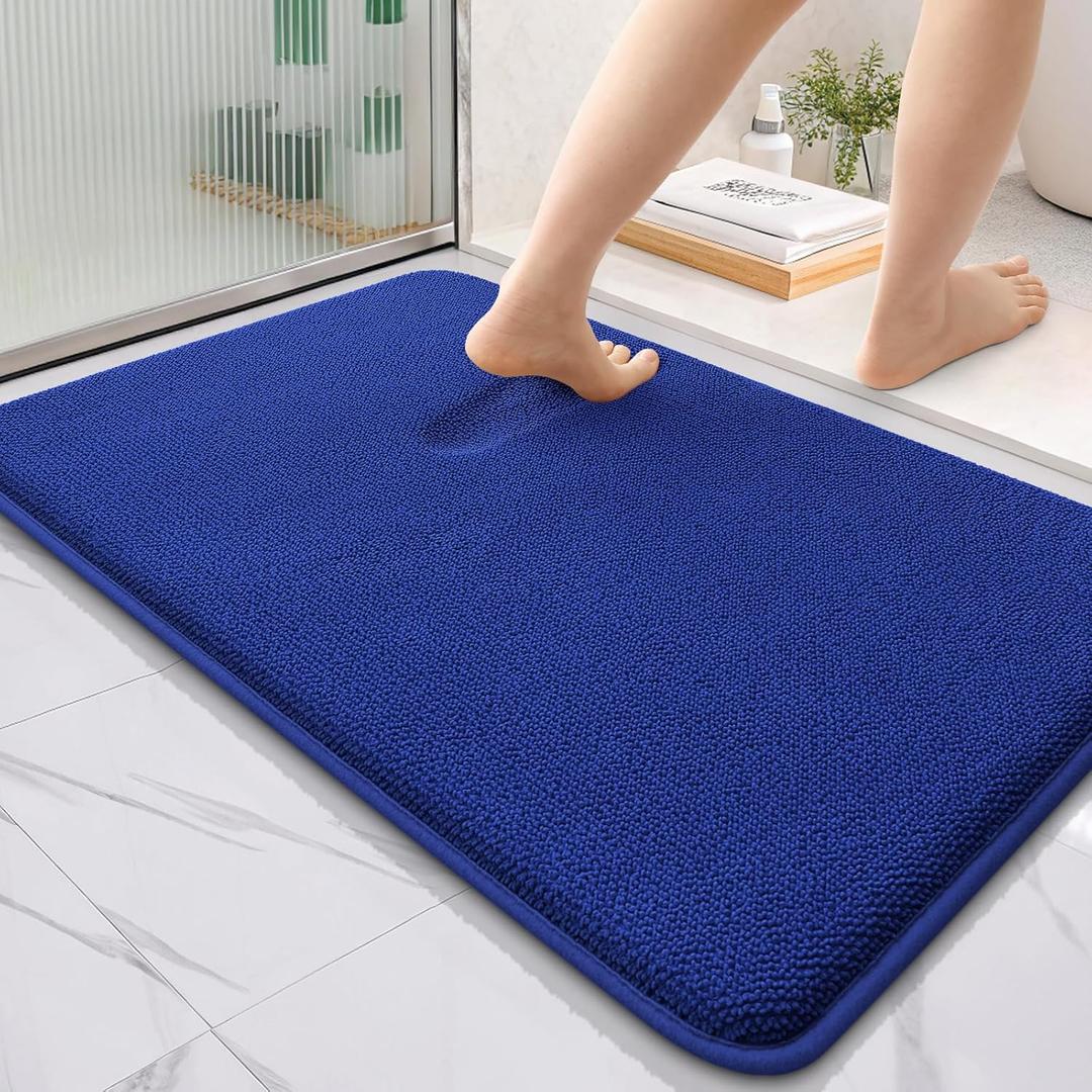 OLANLY Thick Memory Foam Bath Mat Rug 36x24, Extra Soft Absorbent Bathroom Rug, Quick Dry Bath Mats, Non-Slip, Machine Washable Carpet for Bathroom, Tub and Shower, Home Decor Accessories, Royal Blue