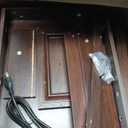 Farmhouse XXL End Table with Charging Station, Side Table with USB Ports and Outlets, Nightstand with Drawer and Glass Door Storage, Cherry Bedside Tables for Living Room, Bedroom, Office