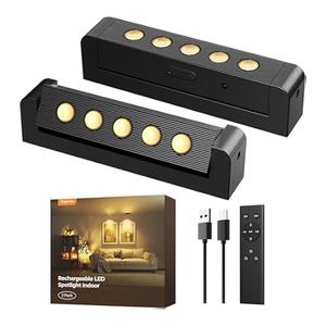 Spotlights Indoor with Daily Auto Timer, 5500mAh Rechargeable Plant Lights, Wireless Uplighting with Remote, 3CCT & Dimmable, Display Lights for Painting, Artwork, Plants, Accent Lighting