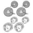 COZZIVITA GE Drip Pans and Stove Burner Element Unit Set, Perfectly Fit WB30M1 & WB30M2 -Replacement for GE Hotpoint Stove Top