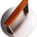 Smash Burger Press 8 Inch, 3.1 Lb Burger Smasher, Heatable for Searing Panini, Steak, Chicken, Salmon, Stainless Steel Bacon Press, Flat Bottom, Seasoning Free, Wooden Handle No Spin