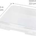 IRIS USA Board Game Storage Craft Organizer Box with Snap-Tight Latch Lid, 6-Pack Portable Plastic Case Bin for Puzzles, Magazines, Hobbies, Art Supplies, Fits 8.5" x 11" & A4 Papers, Thick, Clear