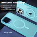 2 x Hython Case for iPhone 15 Pro Case Magnetic Translucent Matte Phone Cases 6.1" [Compatible with MagSafe] Thin Slim Fit Shockproof Bumper Hard Protective Cover for Women Men Girls, Frosted Lake Blue