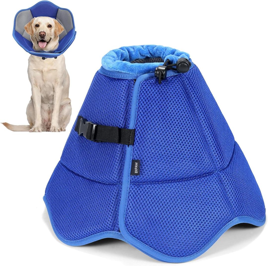 Soft Dog Cone Collar - Adjustable Protective Recovery Cone for Dogs After Surgery,Breathable E-Collar for Medium Dogs to Stop Licking,Comfy Pet Cone for Wound Care,Spay,NeuterS