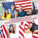 4th of July American Flag Shutter Glasses, USA Patriotic Sunglasses Eyewear Independence Day Party Prop Decorations (White)