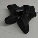 mysoft Women's Ankle Boots Chunky Stacked Heel Zipper Booties - Available in Wide Sizes (7, Buckle Black)