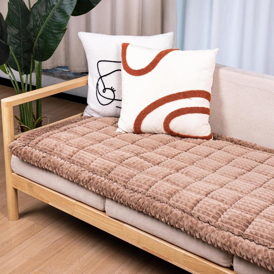 Washable Dog Couch Cover Protector, Non Slip Dog Bed Mat Machine Washable Large Blanket for Dogs, Pet Couches Covers for Sofa (Coffee, 27.6 * 70.9 '')