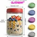 18 OZ 4Pack, Overnight Oats Jars with Lids, Glass Meal Prep Containers, Airtight Mason Jars for Breakfast, Yogurt Parfait, Salad & Smoothies, Leakproof and Reusable Food Storage Jars