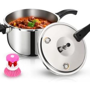 Stainless Steel Pressure Cooker 10 Quart, Induction Stove Top Pressure Cooker with Pressure Indicator Safeguard Devices, Compatible with Gas & Induction Cooker
