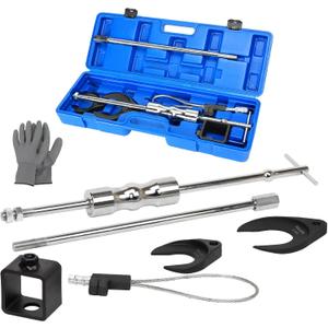 ReluxGo Inner CV Axle Puller Removal Tool with 5/8"-18 Slide Hammer and Extension Upgraded Pole, CV Joint Removal Tool with 63mm 48mm CV Joint Fork and Outer CV Joint Adapter Steel Cable Adapter
