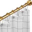 Shower Curtain Rod Tension- No Drill Non-Slip Spring Tension Shower Rod for Window or Bathroom, 43-73 inches Metal Steel, Gold