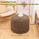 Unstuffed Pouf Cover No Filler Storage Ottoman, Multi-Functional Footrest & Floor Chair for Living Room, Bedroom, Balcony (Coffee, 26x26x18 Inches)