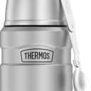 THERMOS Stainless King Vacuum-Insulated Food Jar with Spoon, 16 Ounce, Matte Stainless Steel
