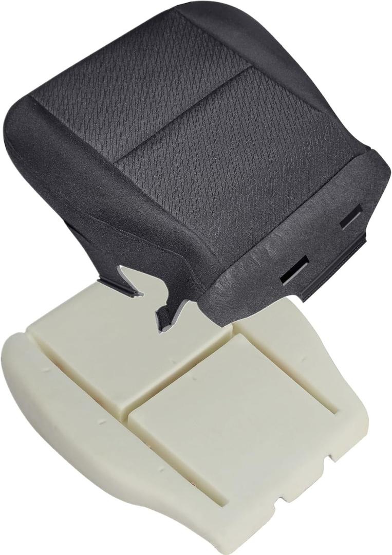 Priprilod Black Cloth Driver Side Bottom Seat Cover & Foam Cushion Compatible with Chevy Silverado Tahoe Suburban Avalanche Sierra Yukon 1500 2500HD 3500HD 2007 2008 2009 2010 2011 2012 2013 2014