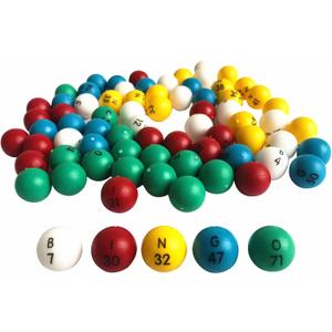 Yuanhe 3/5 Inch Bingo Balls for Standard Cages and Bingo Boards, Easy Read, 75 Count, Perfect for Parties,Bingo Nights, Raffles,Lost Bingo Ball Replacements