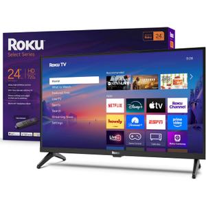 Roku Smart TV 24-Inch Select Series, 720p HD TV Roku TV with Voice Remote Flat Screen LED Television with Wi-Fi for Streaming Live Local News, Sports, Family Entertainment