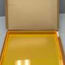 Large Acrylic Tray Ottoman Coffee Table Tray with Handles 17x13'' Decorative Serving Platter for Food Tea Dinner Snack Eating Bar Party, Neon Yellow