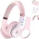 3 in 1 Beats Silicone Case for Solo 4 Headphones, Protective Covers for Shell/Ear Pad/Headband - Pink