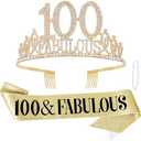 100th Birthday Decorations - Sash, Crowns, Tiara & Party Decorations for Women