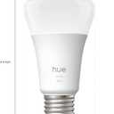 Philips Hue Smart LED A19 Bulb, Warm White Light 2700K, E26 Base, 10.5W, 1100 Lumens, Dimmable, Works with Alexa, Google Assistant, and Apple Home, 2 Pack