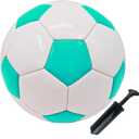 Soccer Ball Size 5 with Pump Needle Classic White Black Thicker PU Tight Weaved Suitable for Youth Boy League Game Trainning Practice or Gift
