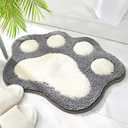 Paw Shaped Bathroom Rug, Water Absorbent Non-Slip Bath Mat, 17.7" x 23.6" Plush Microfiber Bath Rug, Machine Washable Shower Rug (Grey)