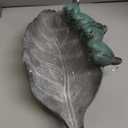 Bird-Feeder Wild Bird-Bath Bowl Outdoors - Garden Decor Polyresin Birds on Leaf 12.4 * 7.5 * 4.1 Inch-Newman House Studio