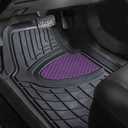 FH Group Premium Liners Tall Channel Trimmable All Weather Rubber Full Set Car Floor Mats (Purple) w. Trimmable All-Season Cargo Liner (Black) - Universal Fit for Cars Trucks and SUVs