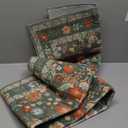 Deerly Green Floral Runner Rug 2x6 for Hallway Vintage Boho Washable Bathroom Kitchen Bedroom Runner Rugs Non-Slip Soft Low Pile Thin Indoor Carpet for Laundry Room Farmhouse Flower, Green/Multi