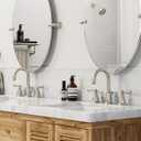 Moen Glenshire Brushed Nickel 26-Inch x 22-Inch Frameless Pivoting Bathroom Mirror, Oval Tilting Wall Mounted Setup, DN2692BN