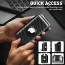 Wallet for Men Minimalist Pop Up Credit Card Case Holder 1-7 Cards, Smart Slim Wallet with Money Clip ID Window RFID Blocking Bifold Compact(Airtag Not Included) Wallets Gifts for Men (Carbon)
