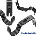 6 Pieces Curtain Rod Brackets General Adjustable Curtain Rod Holder Wall Bracket Hooks Outside Mounted Blinds Curtain Rod Bracket with Screws for 1 Inch Diameter Curtain Rod (Black)